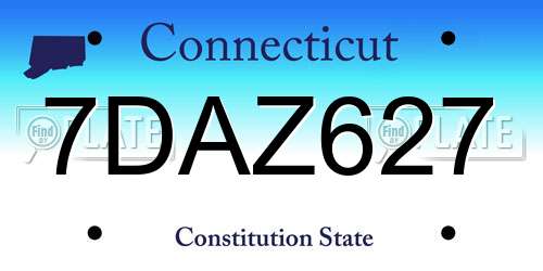 7DAZ627 Connecticut License Plate