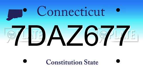 7DAZ677 Connecticut License Plate
