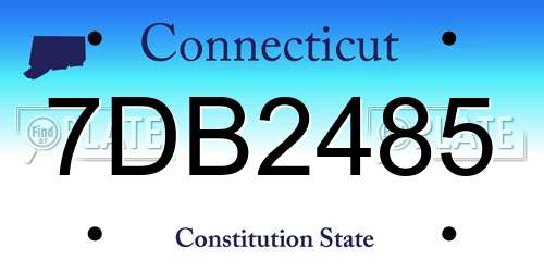 7DB2485 Connecticut License Plate