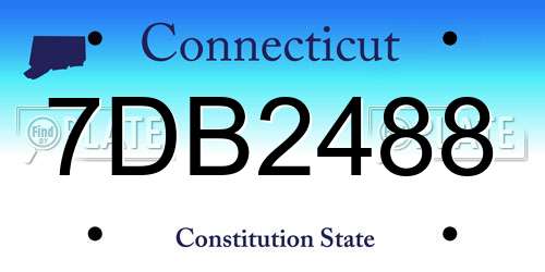 7DB2488 Connecticut License Plate