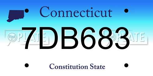 7DB683 Connecticut License Plate