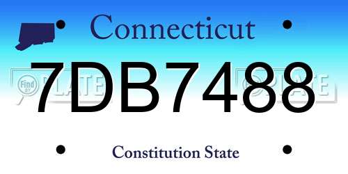 7DB7488 Connecticut License Plate
