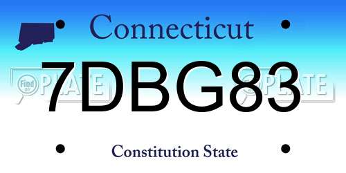 7DBG83 Connecticut License Plate