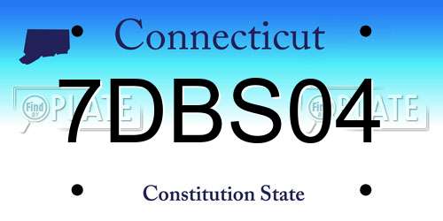 7DBS04 Connecticut License Plate
