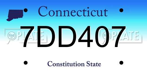 7DD407 Connecticut License Plate