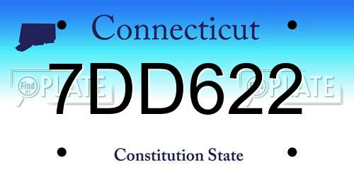 7DD622 Connecticut License Plate