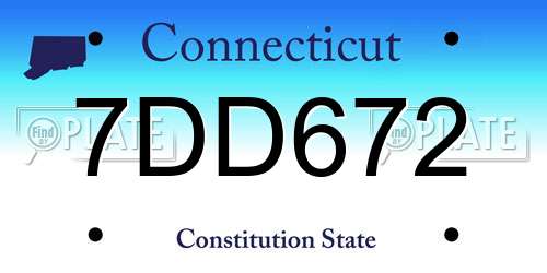 7DD672 Connecticut License Plate
