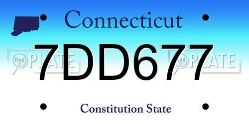 7DD677 Connecticut License Plate
