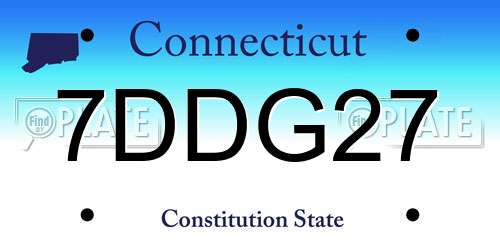 7DDG27 Connecticut License Plate