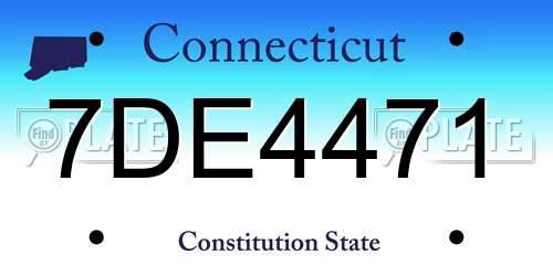 7DE4471 Connecticut License Plate