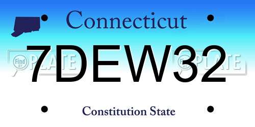 7DEW32 Connecticut License Plate
