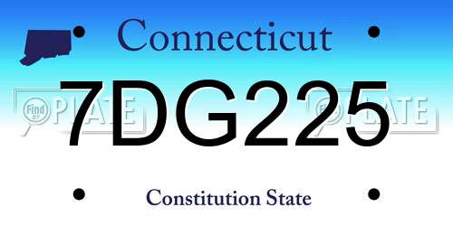 7DG225 Connecticut License Plate