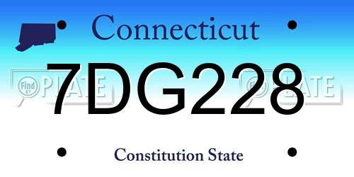 7DG228 Connecticut License Plate