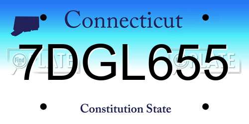 7DGL655 Connecticut License Plate