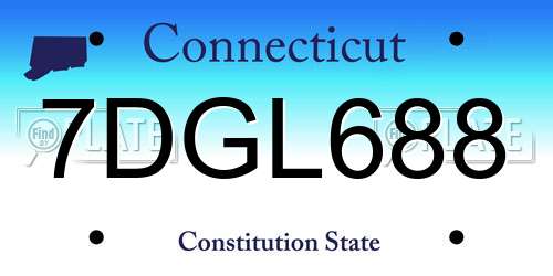 7DGL688 Connecticut License Plate