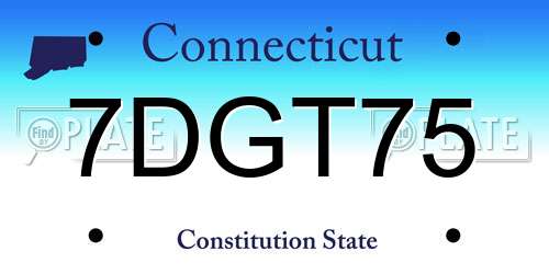 7DGT75 Connecticut License Plate