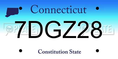 7DGZ28 Connecticut License Plate