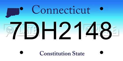 7DH2148 Connecticut License Plate