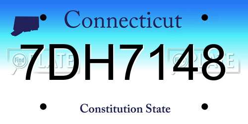 7DH7148 Connecticut License Plate