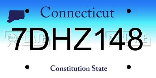 7DHZ148 Connecticut License Plate