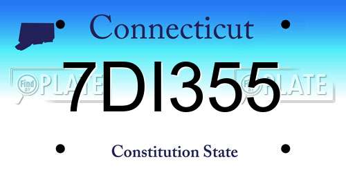 7DI355 Connecticut License Plate