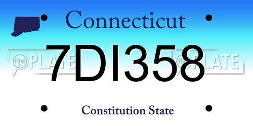 7DI358 Connecticut License Plate