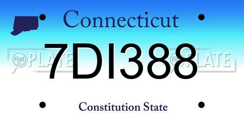 7DI388 Connecticut License Plate