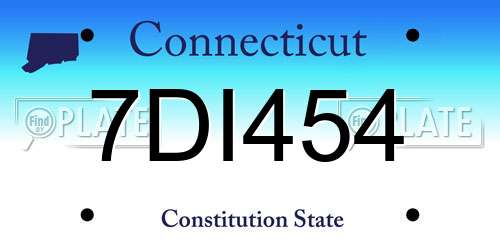 7DI454 Connecticut License Plate