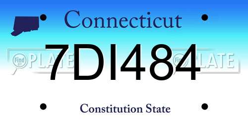 7DI484 Connecticut License Plate