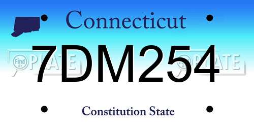 7DM254 Connecticut License Plate