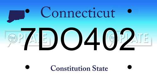 7DO402 Connecticut License Plate