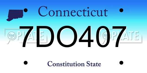 7DO407 Connecticut License Plate