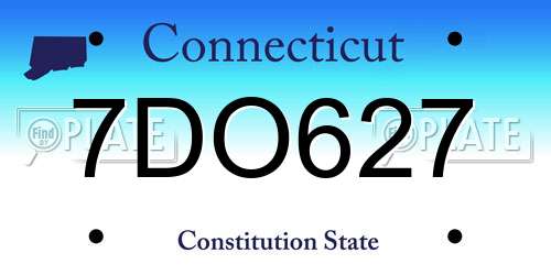 7DO627 Connecticut License Plate