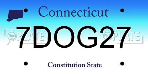 7DOG27 Connecticut License Plate