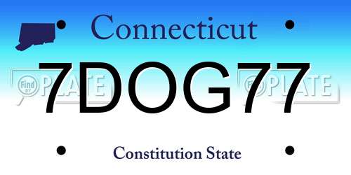 7DOG77 Connecticut License Plate