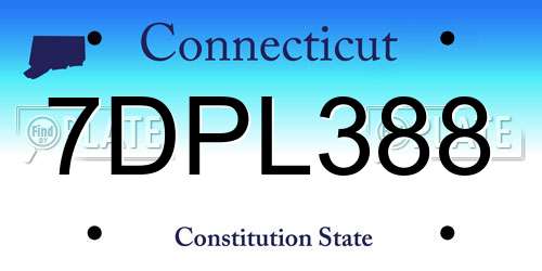 7DPL388 Connecticut License Plate