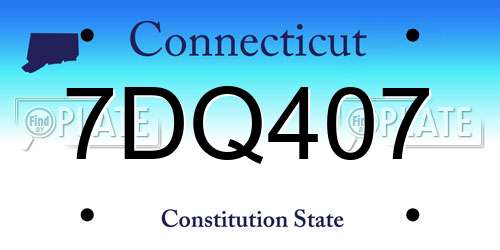 7DQ407 Connecticut License Plate