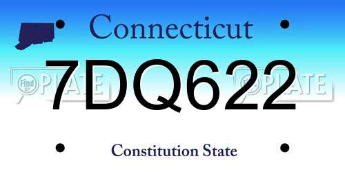 7DQ622 Connecticut License Plate