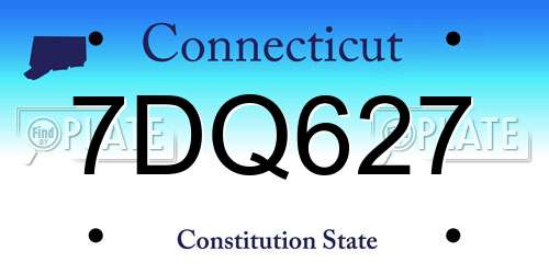 7DQ627 Connecticut License Plate