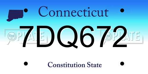 7DQ672 Connecticut License Plate