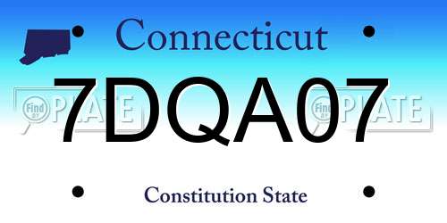 7DQA07 Connecticut License Plate