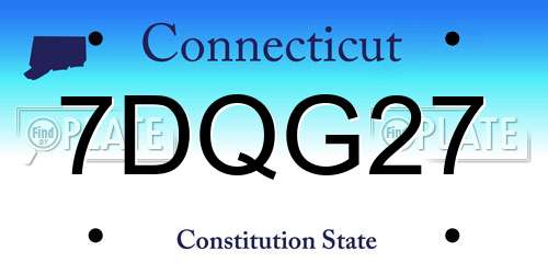 7DQG27 Connecticut License Plate