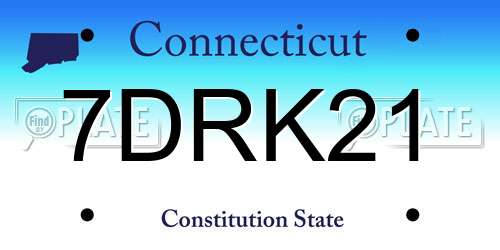 7DRK21 Connecticut License Plate