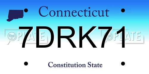 7DRK71 Connecticut License Plate