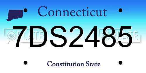 7DS2485 Connecticut License Plate