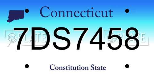 7DS7458 Connecticut License Plate