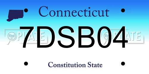 7DSB04 Connecticut License Plate