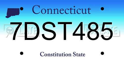 7DST485 Connecticut License Plate