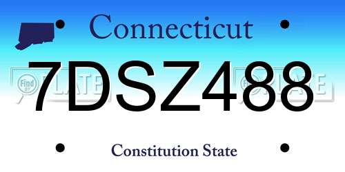 7DSZ488 Connecticut License Plate