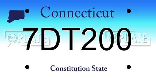 7DT200 Connecticut License Plate